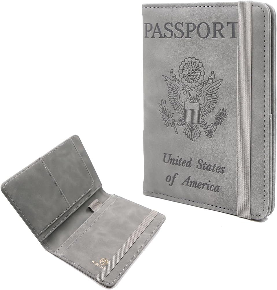 Melsbrinna Premium Leather Passport Holder Covers Case, Waterproof Rfid Blocking Travel Wallet Pa... | Amazon (US)