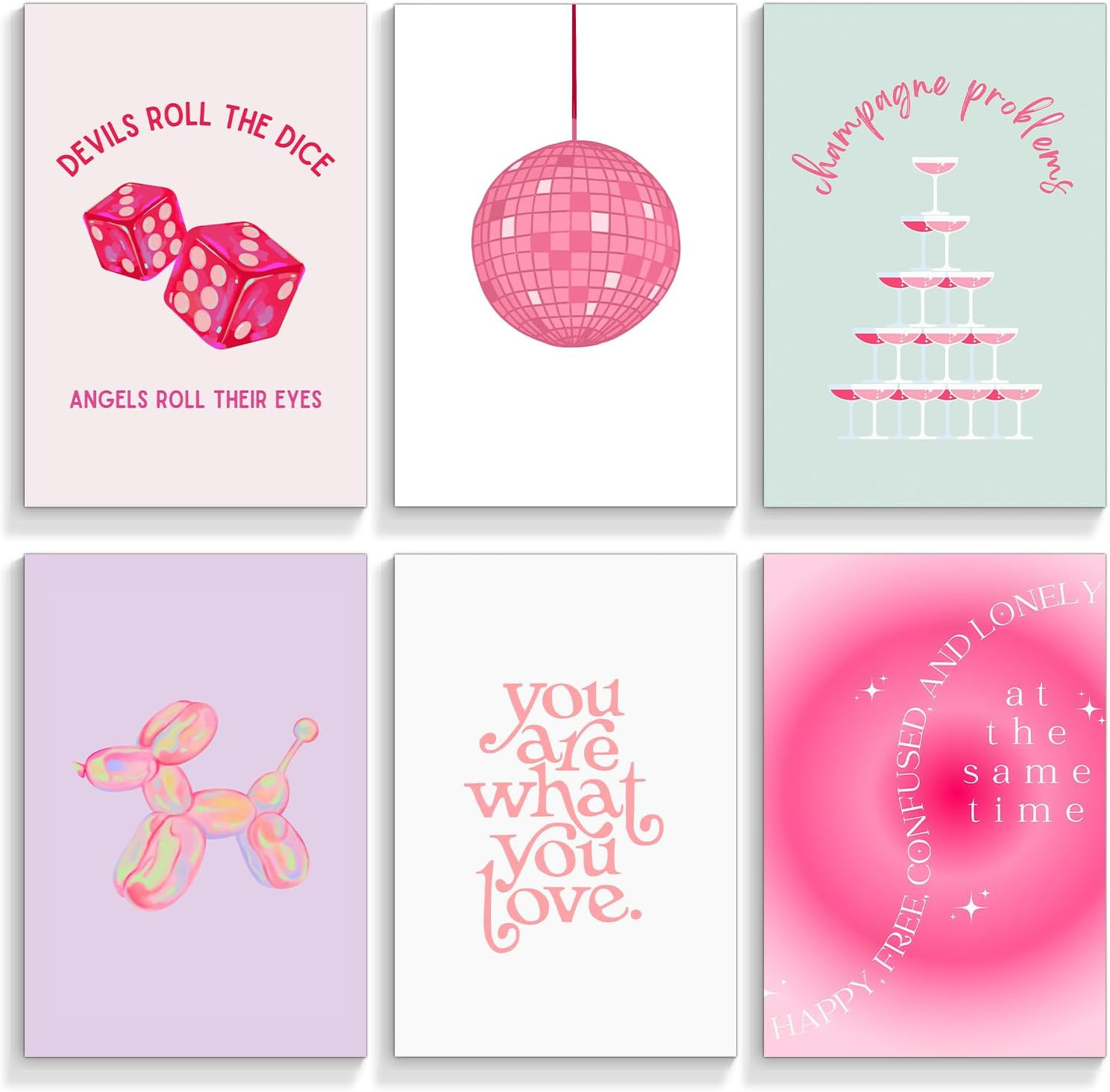 8x10in Unframed 6 Piece Pink Preppy Posters for Room Aesthetic, Folklore Taylor Affirmations Post... | Amazon (US)