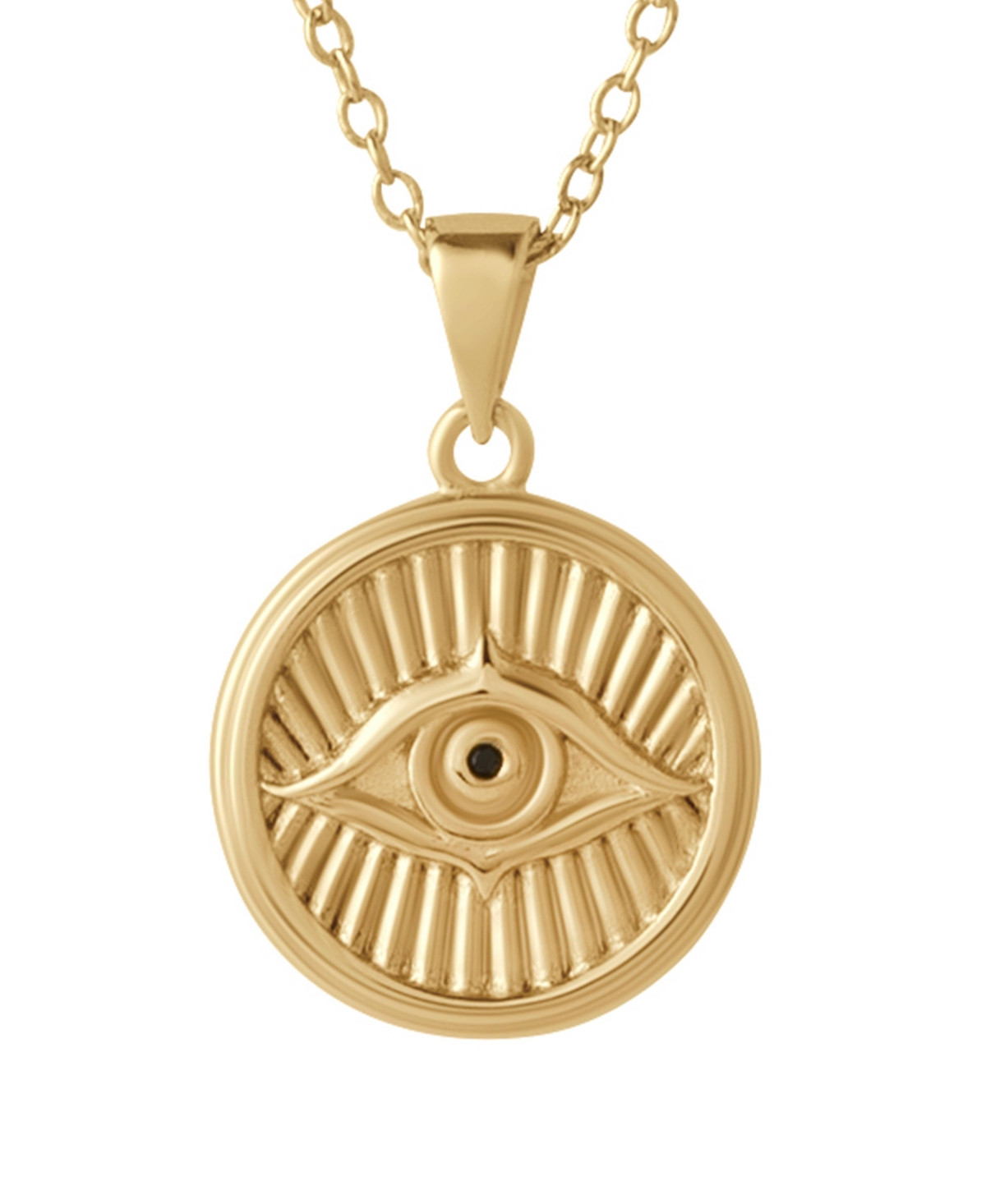 Vincero Women's Evil Eye Necklace in Sterling Silver with 15.5" Chain and Extender - Gold | Macy's