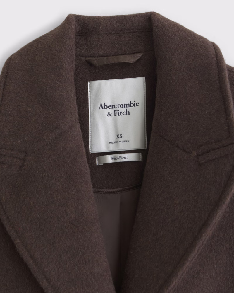 Wool-Blend Tailored Topcoat | Abercrombie & Fitch (US)