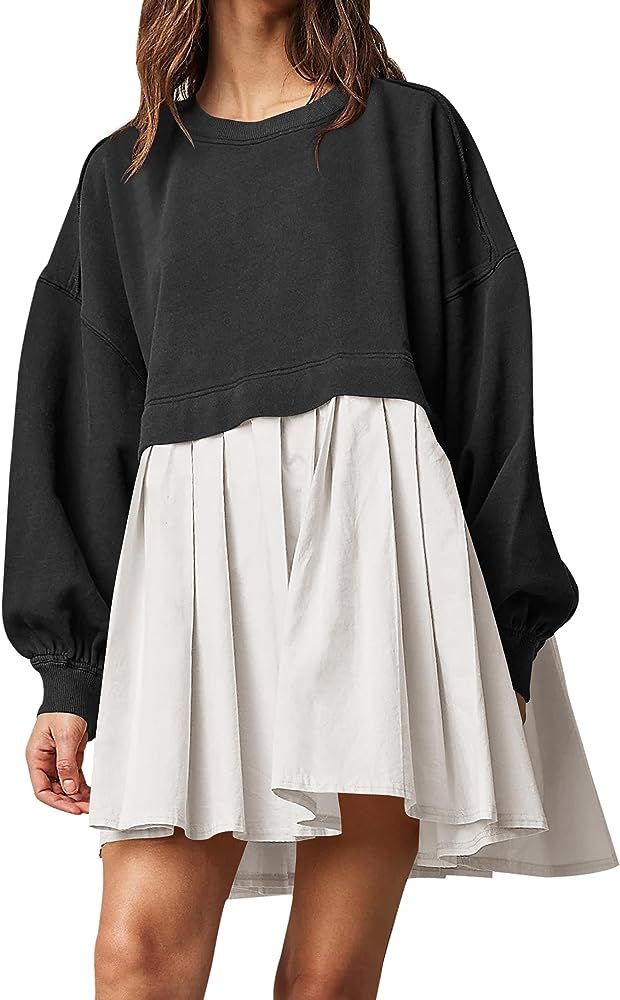 Ugerlov Womens Oversized Sweatshirt Dress Long Sleeve Crewneck Pullover Tops Relaxed Fit Sweatshi... | Amazon (CA)