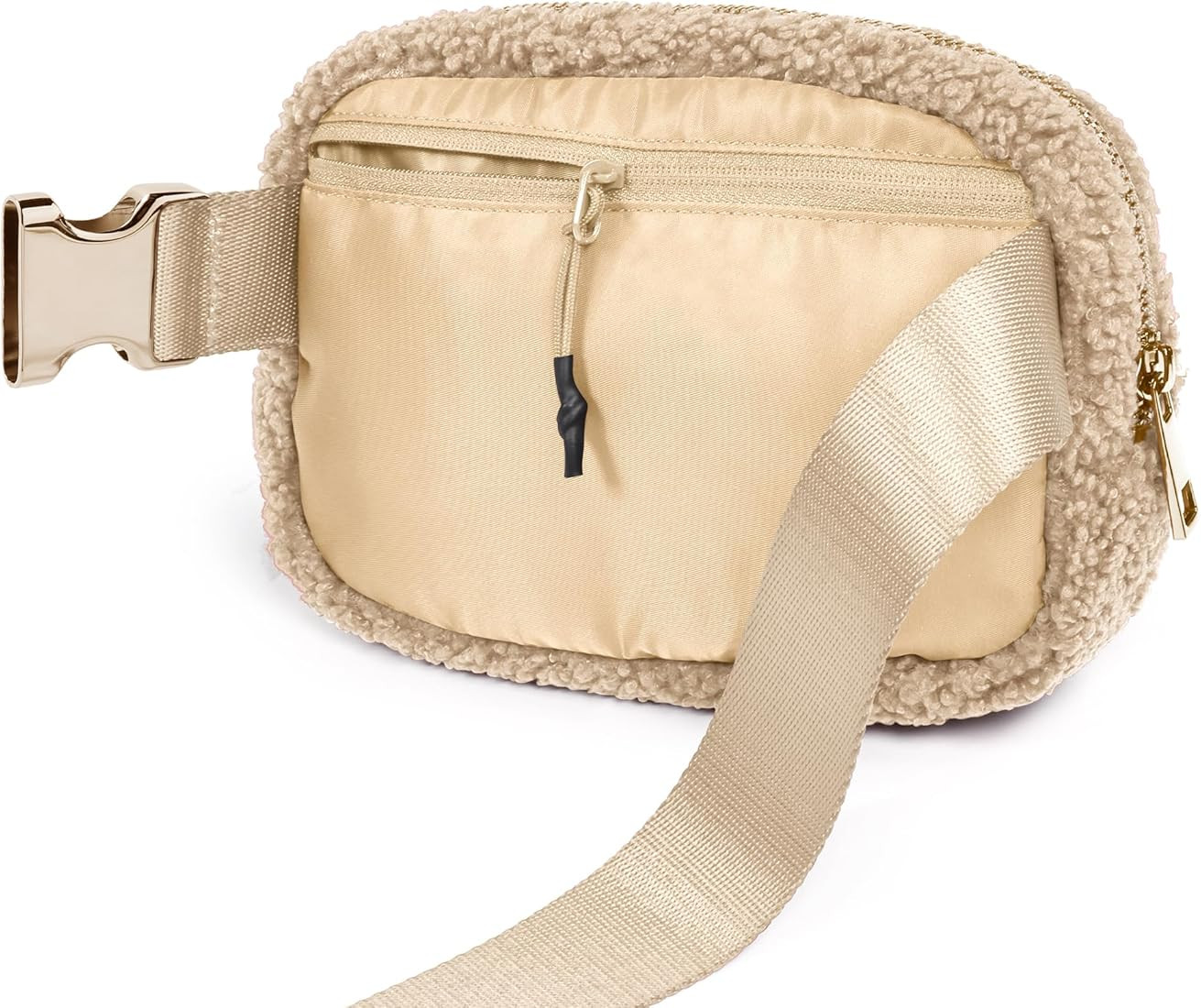 Fleece Mini Belt Bag with Adjustable Strap, Sherpa Small Waist Pouch Fanny Pack for Workout Runni... | Amazon (US)