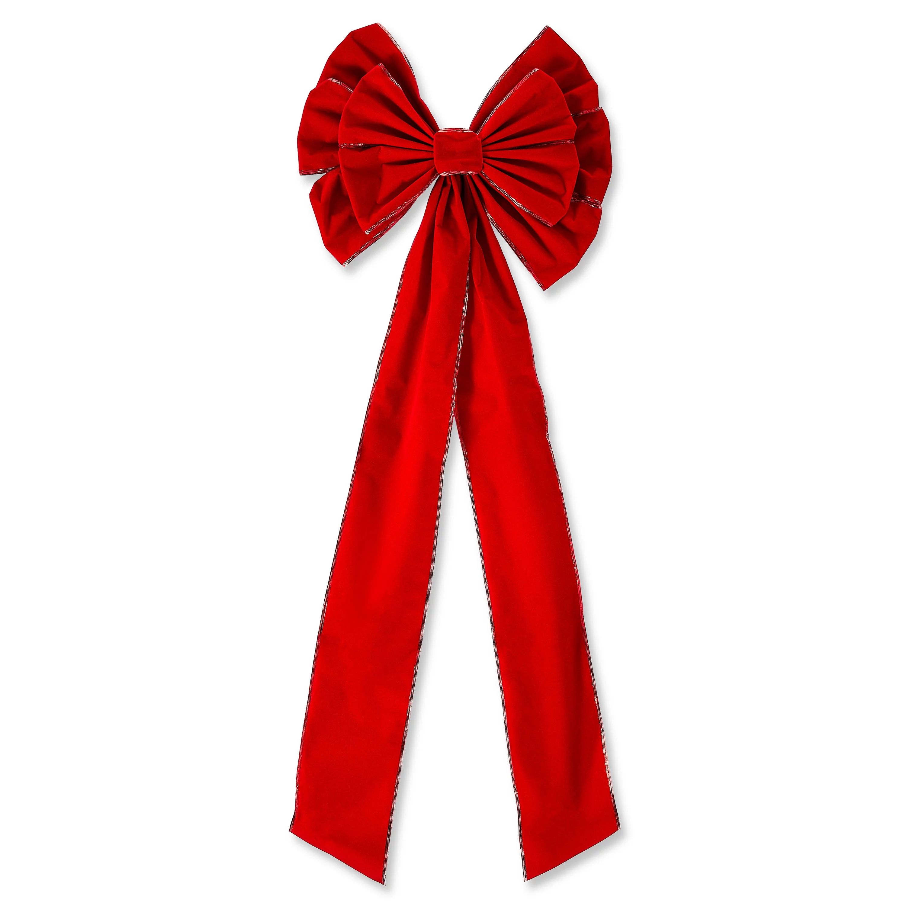 Solid Red Velvet Sonic Bow, 40 in, by Holiday Time | Walmart (US)