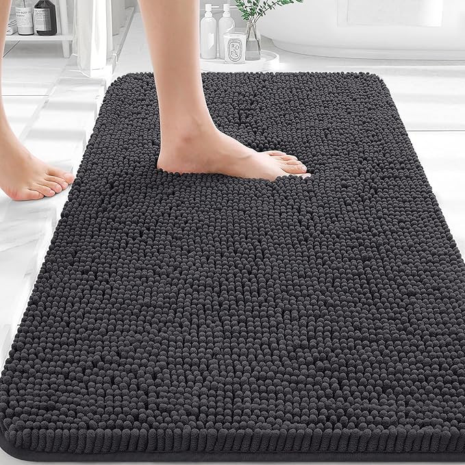 OLANLY Bathroom Rugs 30x20, Extra Soft Absorbent Chenille Bath Rugs, Rubber Backing Quick Dry, Ma... | Amazon (US)
