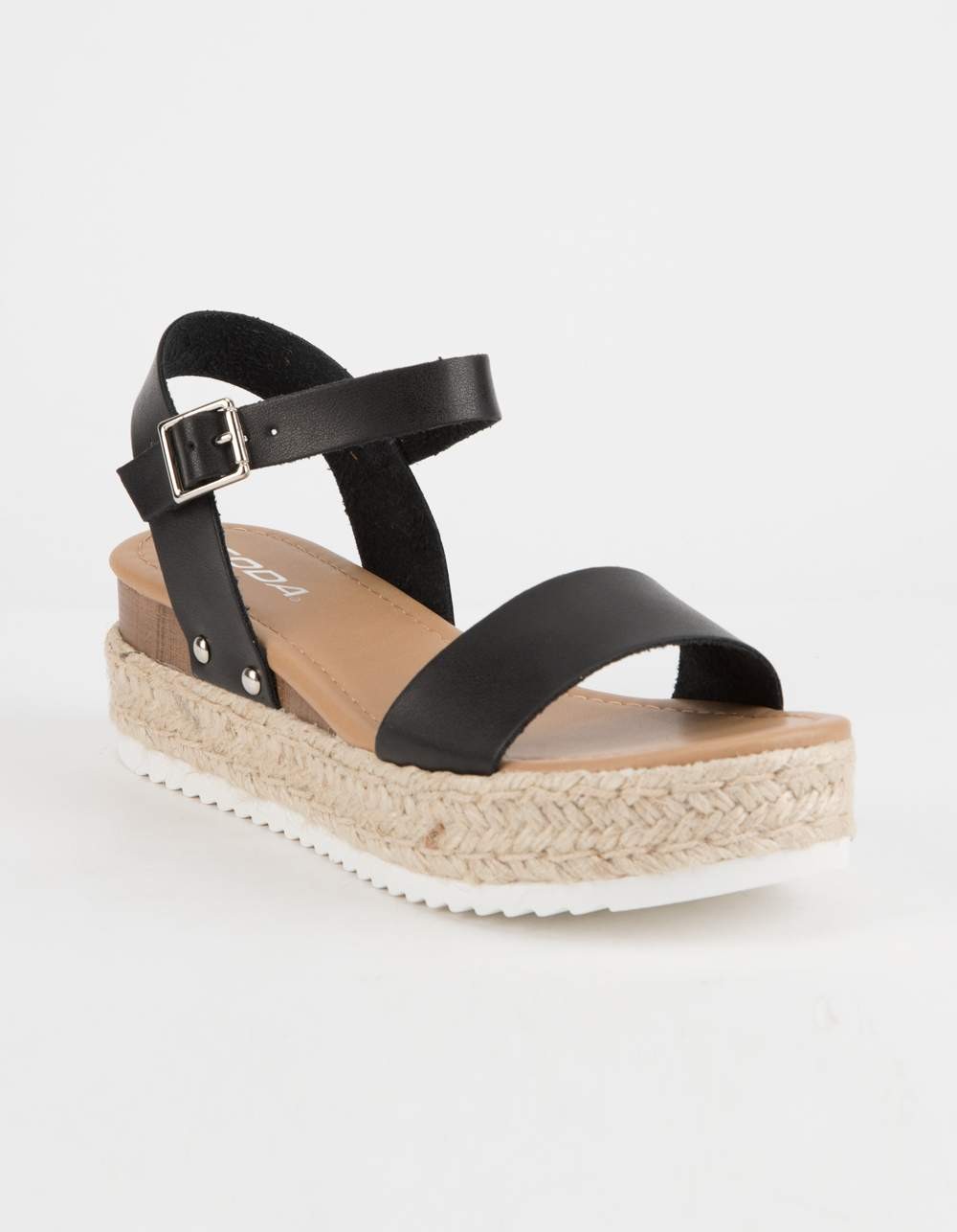 SODA CLIP ESPADRILLE BLACK PLATFORM SANDALS | Tillys