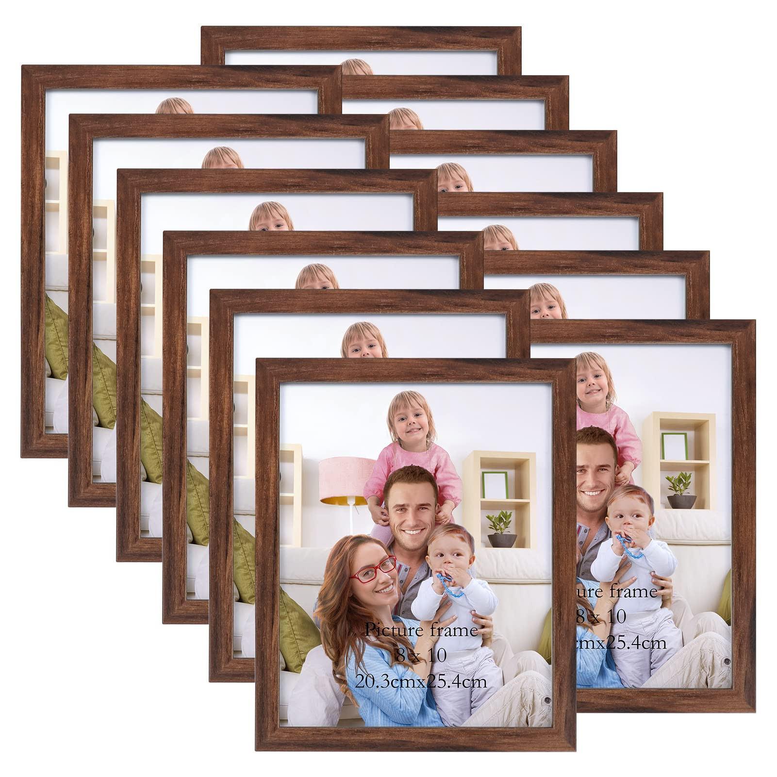 Giftgarden 8x10 Picture Frame Brown Set of 12, Multi Rustic Walnut Wood-Color 8 by 10 Photo Frame... | Amazon (US)