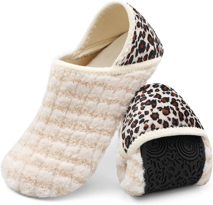 XIHALOOK House Slippers for Women Men Cozy Sock Shoes with Soft Rubber Sole Slip On for Indoor/Ou... | Amazon (US)