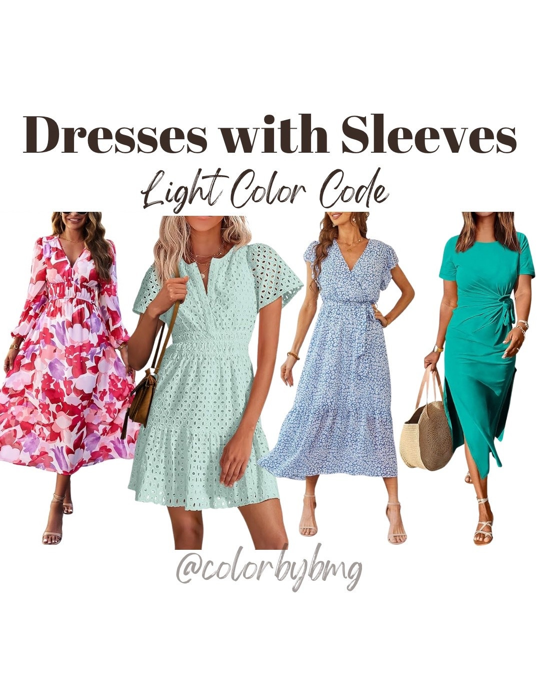 Light Color Code Dresses

Colors
1. Purple Long Sleeved
2. Light Green
3. Light Blue
4. Lake

Light Spring
Light Summer

#LTKSeasonal