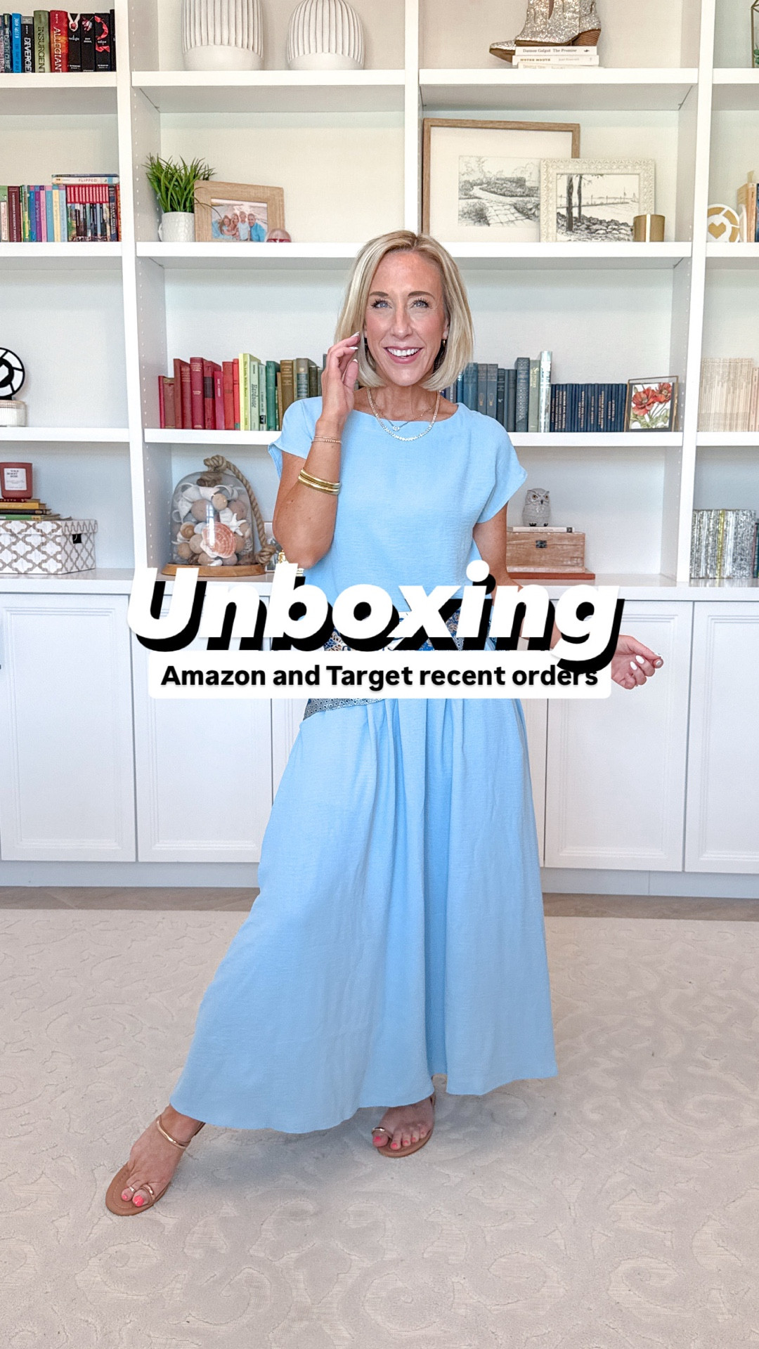 Unboxing
Amazon and Target recent orders
* Puff Short Sleeve Smocked Mini Dress - size XS. 2 colors. On Sale.
1. 2-Piece Cap Sleeve Top & Maxi Skirt Set - size Small. 11 colors.
2. Boho Babydoll Lace Button Front Shirt - size Small (needed an XS). 4 colors.
3. Lace Inset Tiered Maxi Skirt - size XS. 3 colors.
4. Eyelet Button-Front Tank Top - size XS (but it runs big - needs an XXS). 3 colors.
5. Low-Rise Baggy Leg Linen Pull-On Pants - size XS. 5 colors.
6. Crewneck Bubble Hem Cropped T Shirt - size Small. 15 colors.
7. Lace Trim Printed Fashion Pull-On Shorts - size XS. 2 colors.
8. Leopard Puffy Strap Block Heels - TTS.

#LTKSeasonal #LTKOver40 #LTKSaleAlert