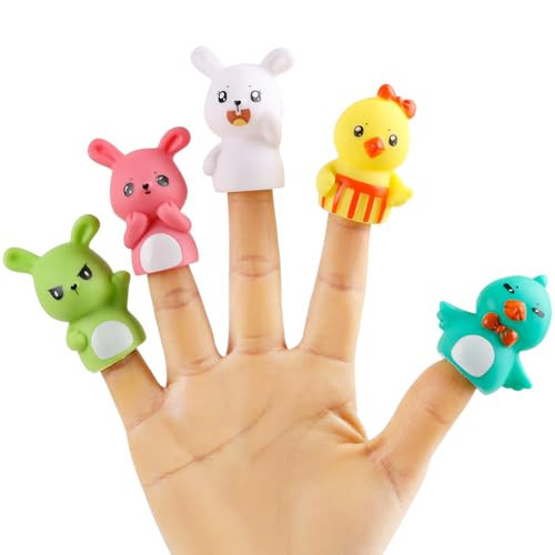 FOIMAS Easter Finger Puppets Toys,5pcs Bunny Chick Finger Puppet Toys for Kids Easter Basket Stuffer Egg Filler Gift Bag Fillers Party Favor Supply | Amazon (US)