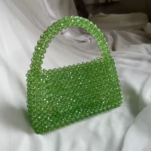 Crystal Bead Bag, Green Bead Bag, Bead Shoulder Bag, Women Bead Bag, Mother's Day Gift ,acrylic B... | Etsy (US)