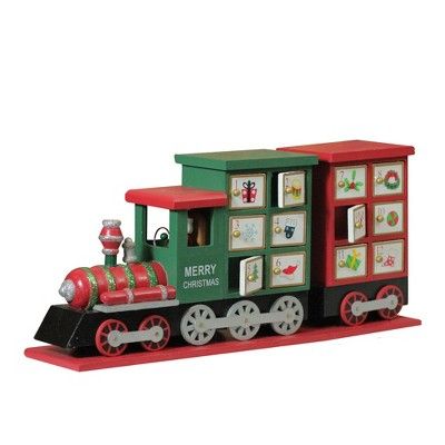 Northlight 16.5" Red and Green Locomotive Train Advent Calendar Christmas Tabletop Decor | Target