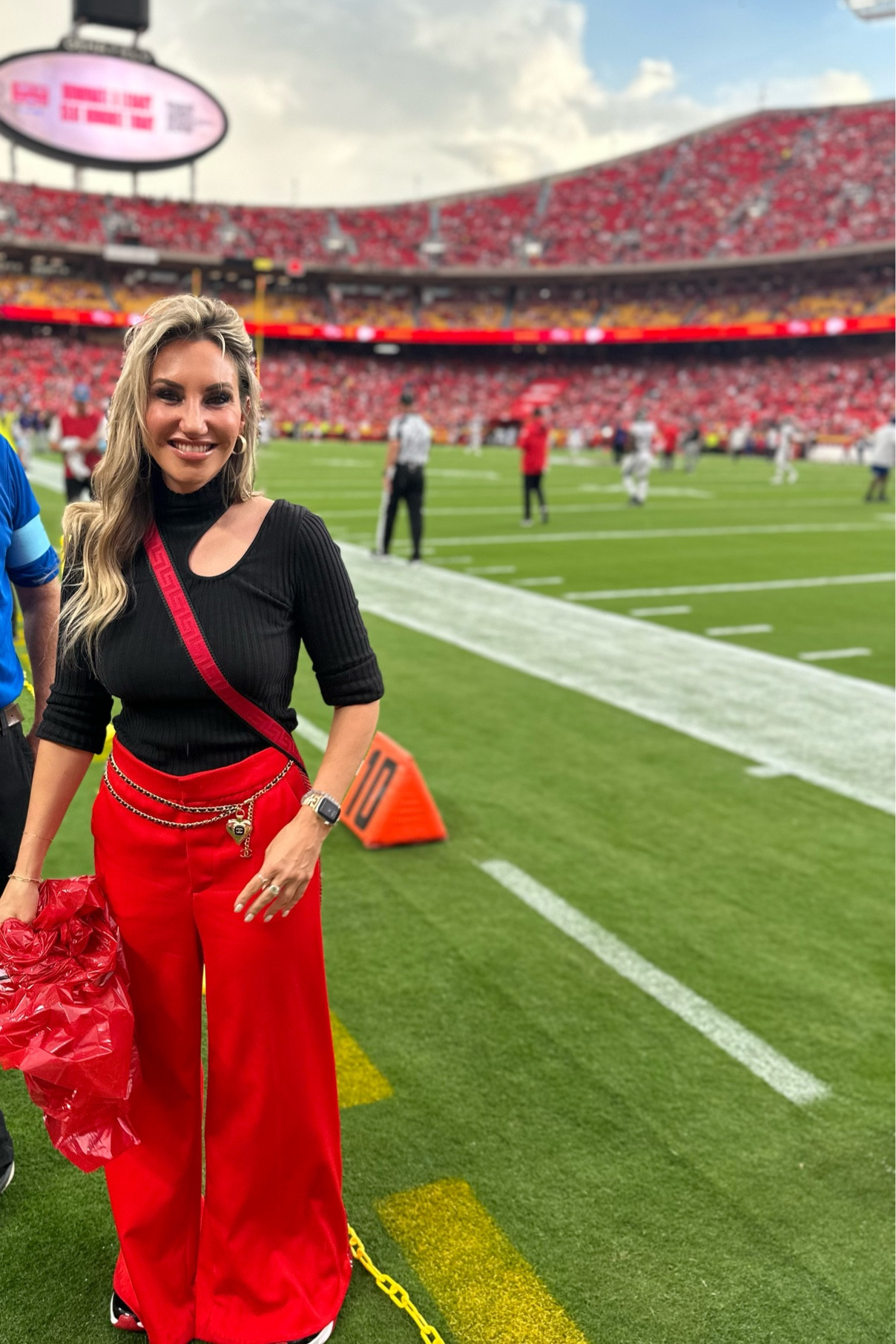 Top is Anine Bing. Pants are Area tuxedo pants. Belt is Chanel. All sold out but linked similar #ltksports #ltksidelines

#LTKStyleTip #LTKSeasonal #LTKTravel