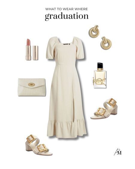 Graduation outfit idea. I love this puff sleeve dress from Nordstrom and gold buckle detail heels. 

#LTKbeauty #LTKSeasonal #LTKstyletip