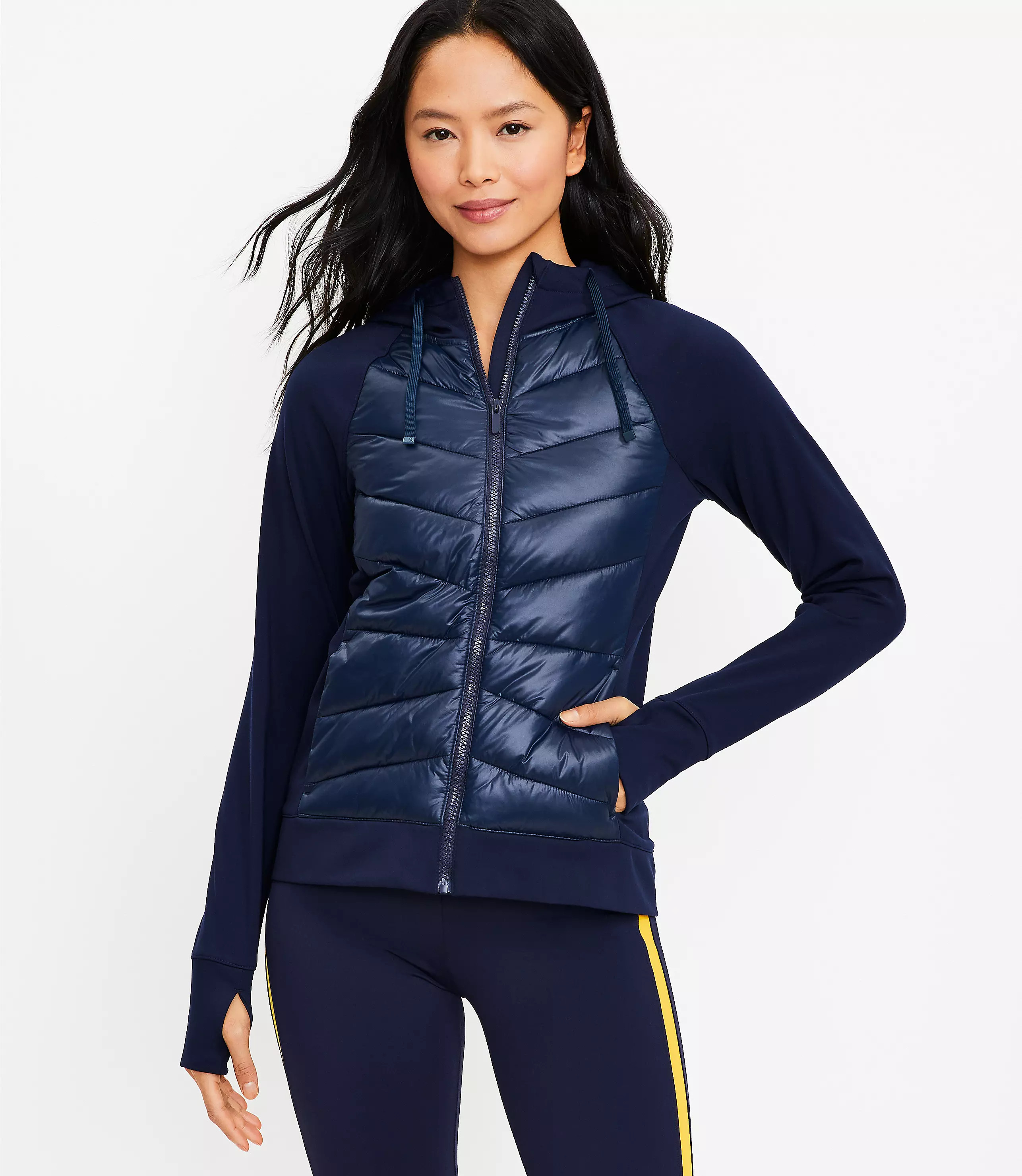 Lou & Grey Mixed Media Puffer Jacket | LOFT