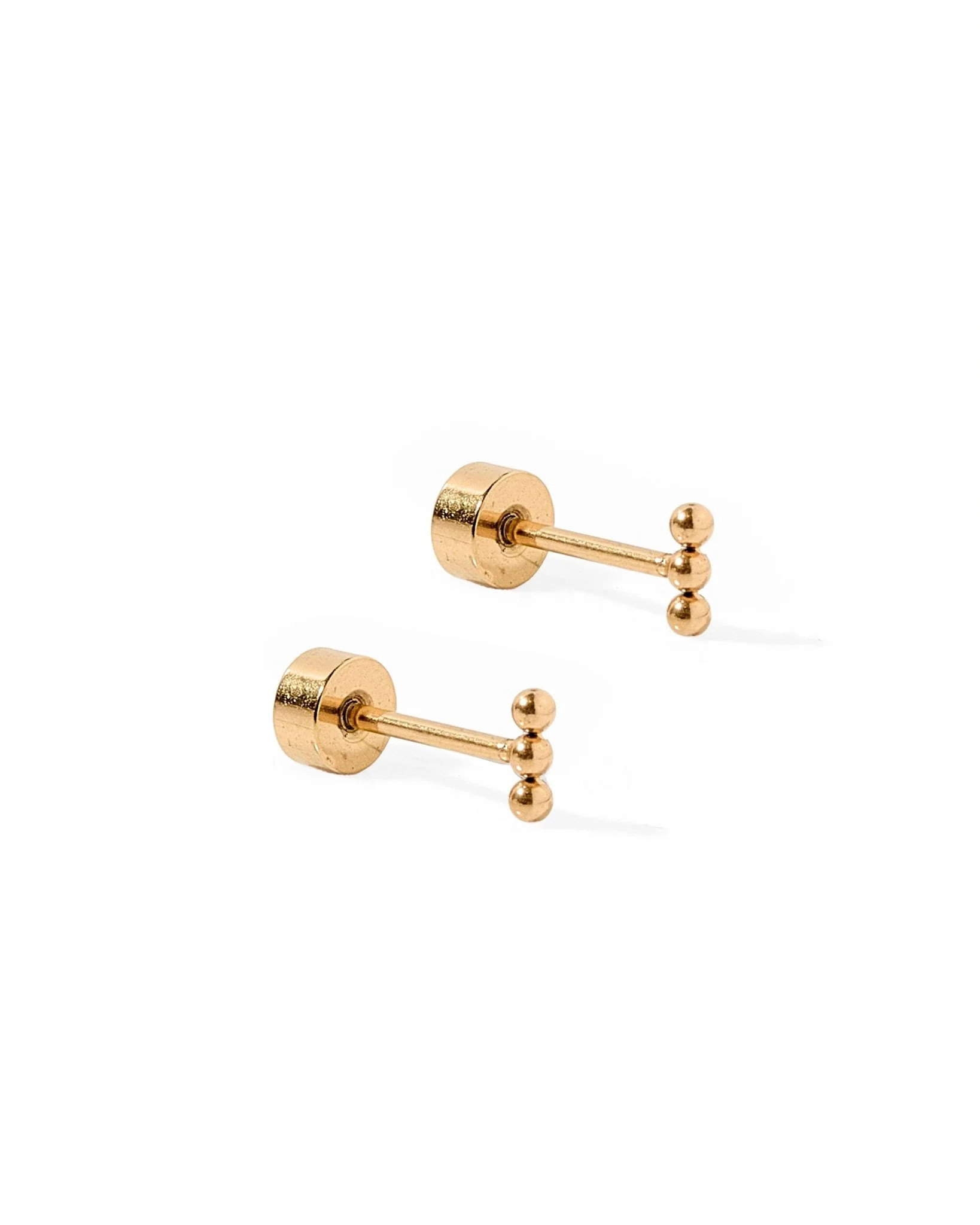 Screwback Stud Earrings - Micro Tally Gold | LINNY CO LLC