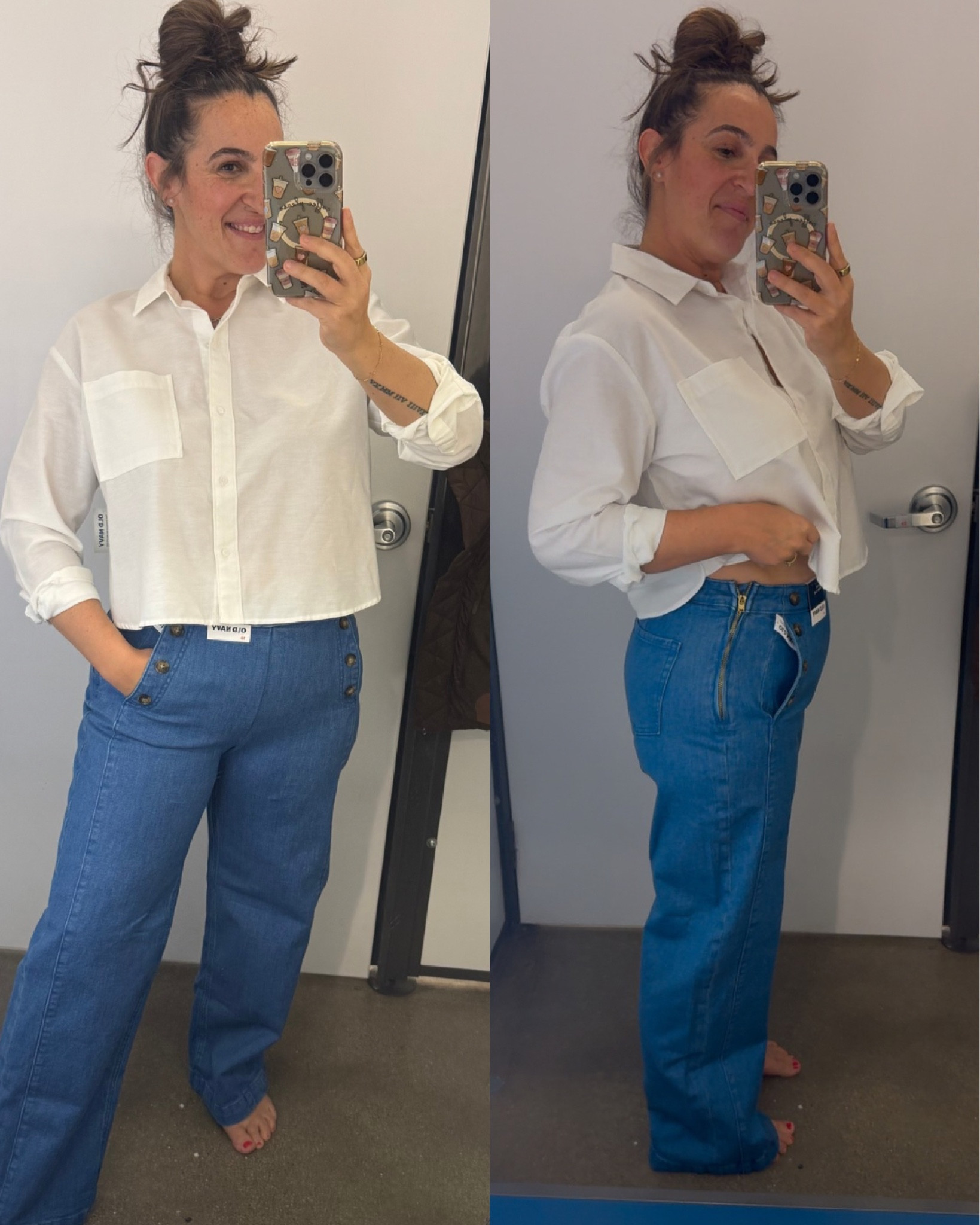 These would be great on someone for workwear! For me I didn’t love the front! The top is amazing! Jeans are tts or up if in between. Top I’m in a medium, rubs oversized. 

#LTKFindsUnder50 #LTKOver40 #LTKStyleTip