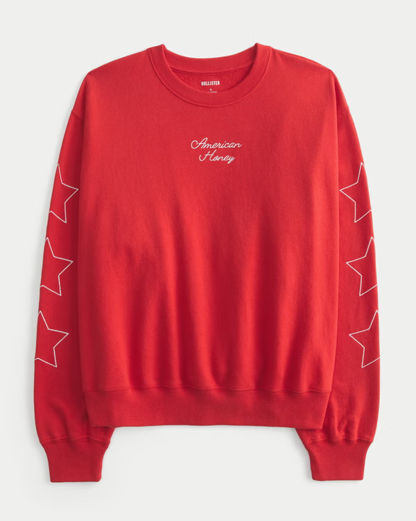 Easy American Honey Graphic Crew Sweatshirt | Hollister (US)