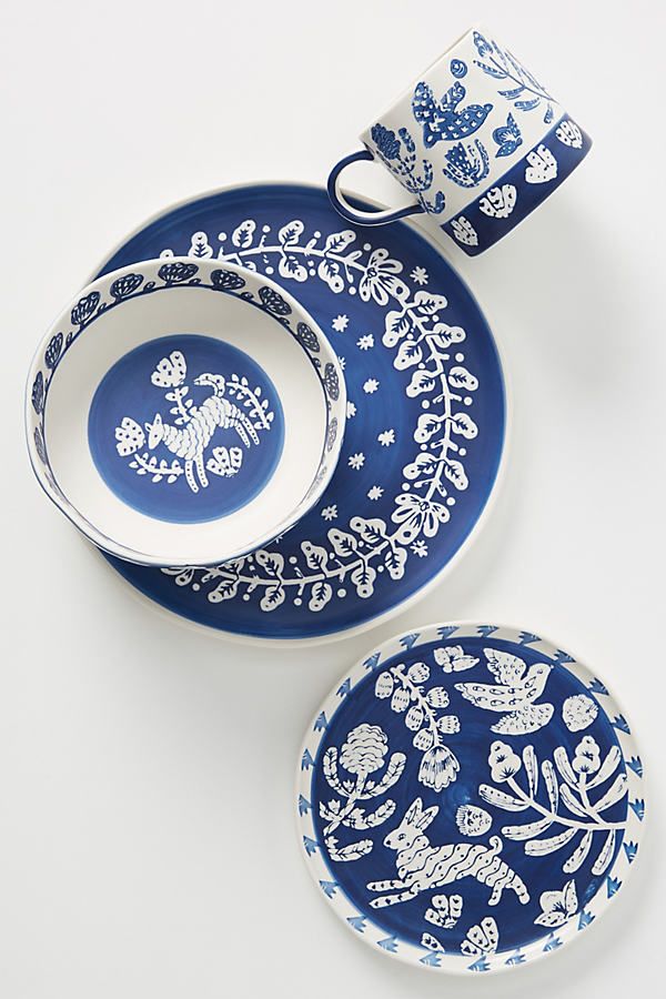 Pallu Dinner Plates, Set of 4 By Anthropologie in Blue Size S/4 dinner | Anthropologie (US)