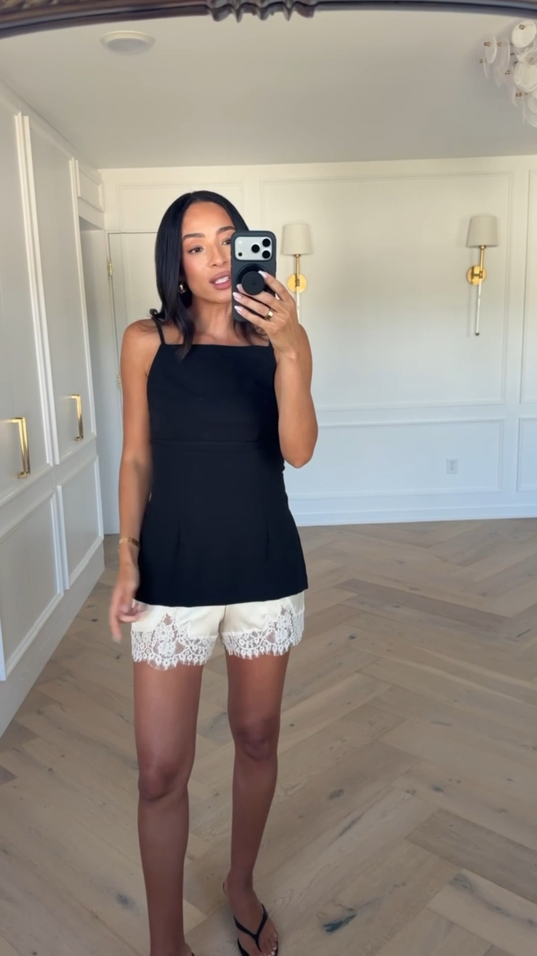 Chic summer outfit! These lace shorts are worth the price point. They look elevated, polished, and are really comfortable! Wearing size S top and size S lace shorts 

summer outfit, summer style, mom outfit, postpartum outfit, comfy outfit, white shorts, date night outfit, dinner outfit

#LTKSeasonal
