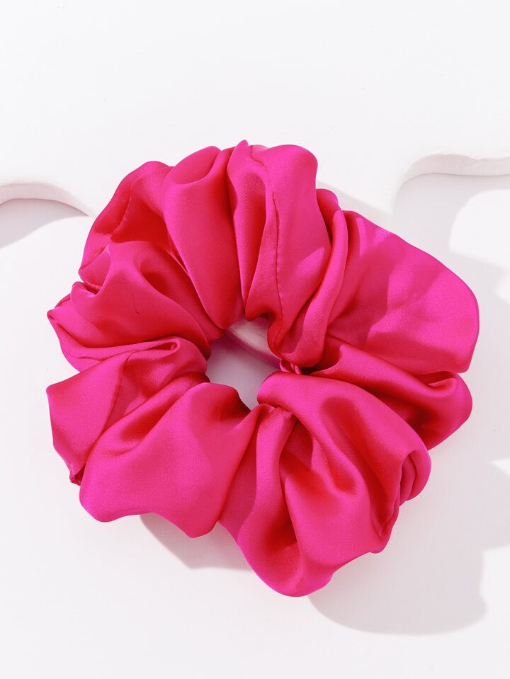 1pc Simple And Fashionable Women's Hair Scrunchie, Solid Color Satin Oversized Hair Accessory | SHEIN