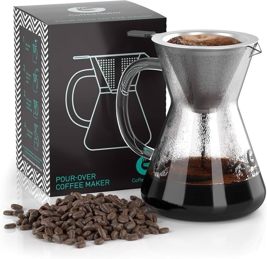 Coffee Gator Pour Over Coffee Maker - 14 oz Paperless, Portable, Drip Coffee Brewer Pour Over Set... | Amazon (US)