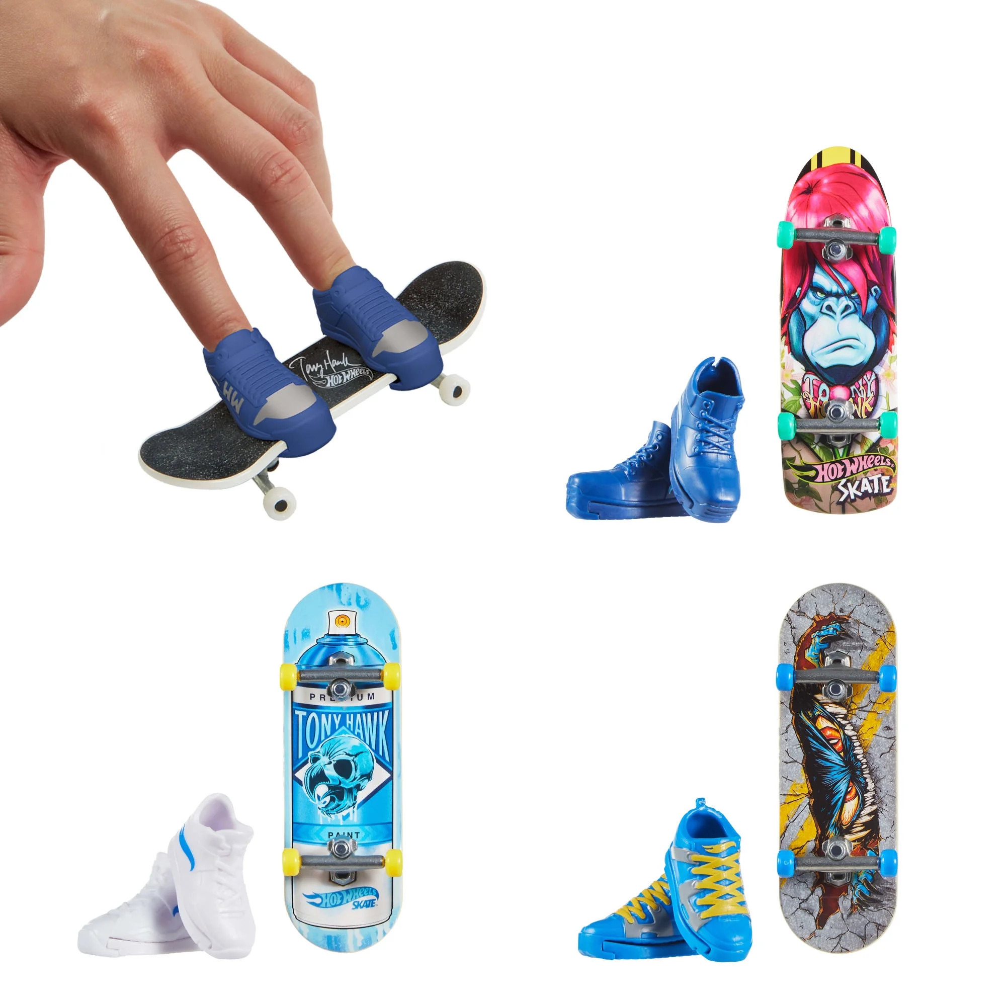 Hot Wheels Skate Tony Hawk Fingerboard & 1 Pair of Skate Shoes (Styles May Vary) - Walmart.com | Walmart (US)