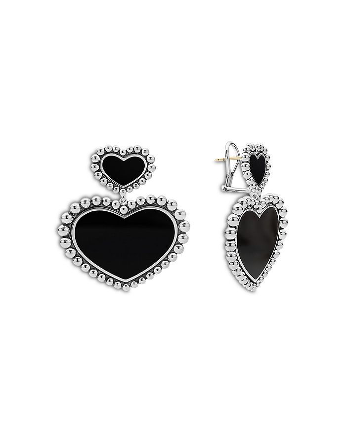 LAGOS Sterling Silver Maya Onyx Inlay Heart Drop Earrings Jewelry & Accessories - Bloomingdale's | Bloomingdale's (US)