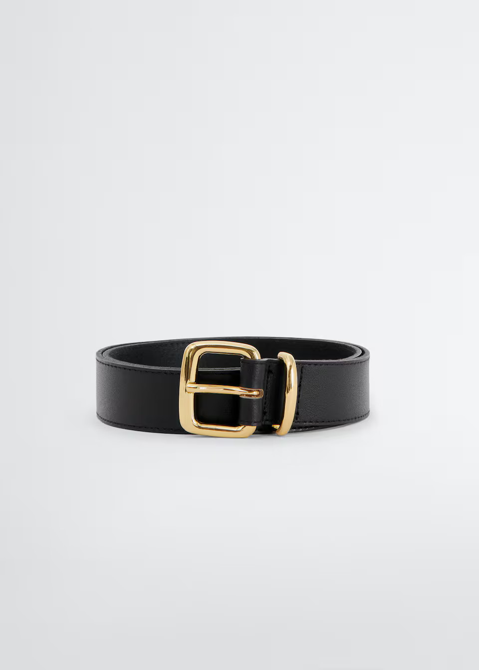 Leather belt with contrasting buckle | MANGO (US)