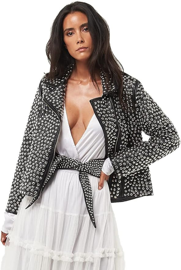 Seta Apparel Women's Stud Jacket | Amazon (US)