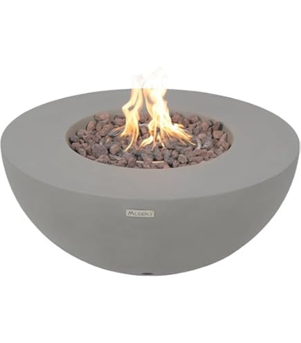York Fire Table Outdoor Fire Pit 27" x 27" Cast Concrete Firepit Includes Lava Rocks 45,000 BTUs ... | Amazon (US)