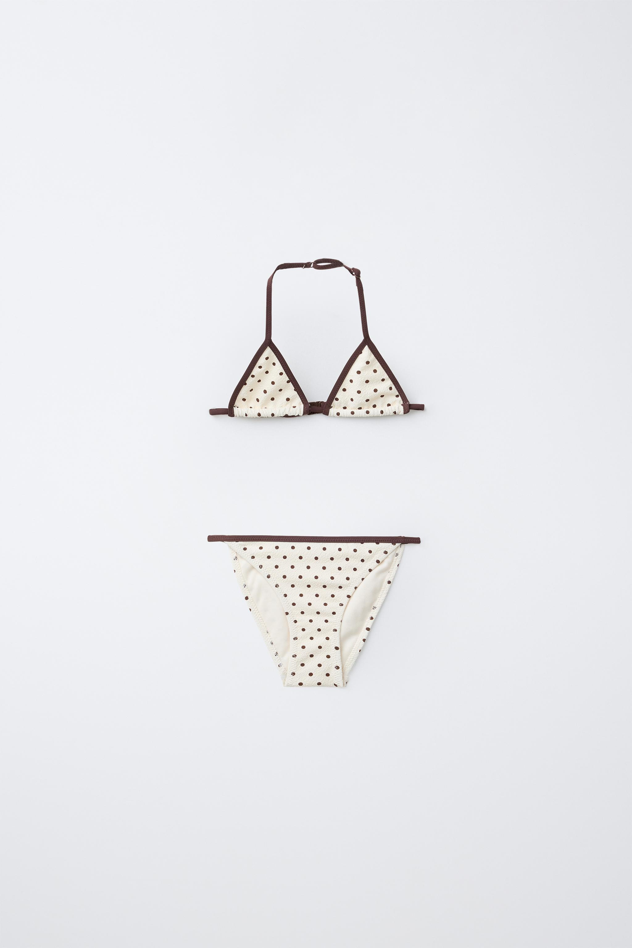 6-14 YEARS/ TRIANGLE POLKA DOT TEXTURED BIKINI | Zara US