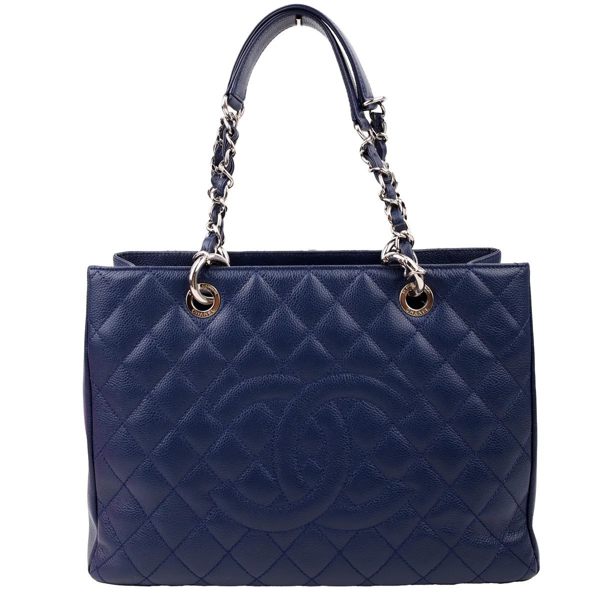 Grand Shopping Tote Caviar Blue | Keeks Designer Handbags