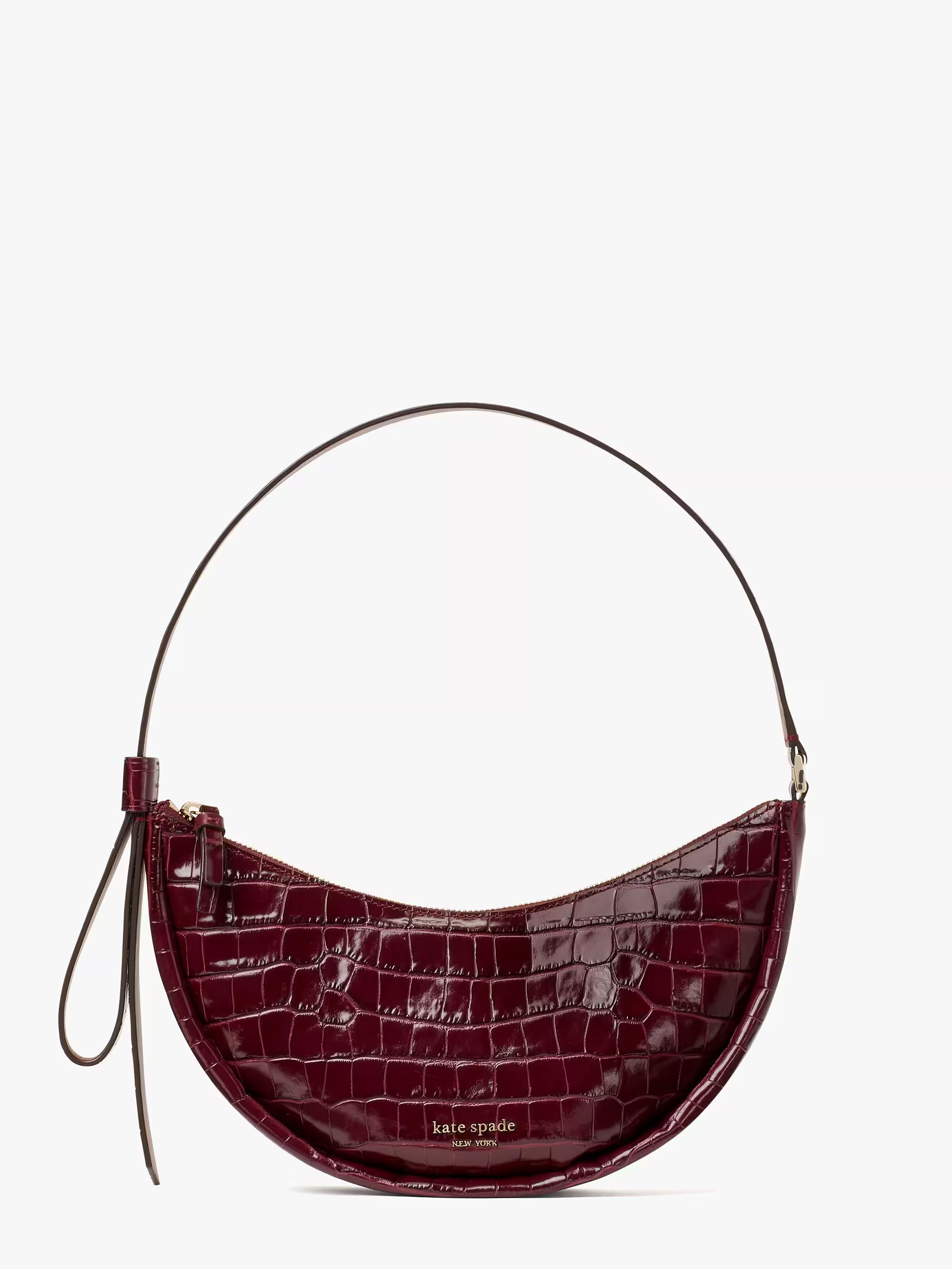 smile croc-embossed leather small shoulder bag | Kate Spade (US)