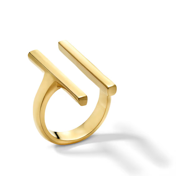 Zales x SOKO Double Bar Ring in Brass with 24K Gold Plate|Zales | Zales