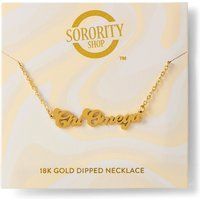 Chi Omega Gold Retro Sorority Necklace | Etsy (US)