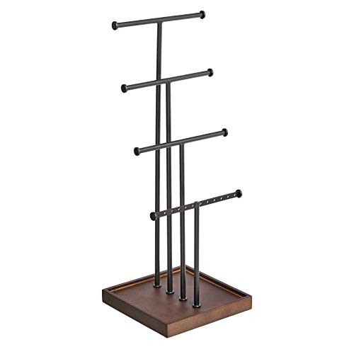 Amazon Basics Four-Tier Jewelry Tree Stand - Walnut/Black | Amazon (US)
