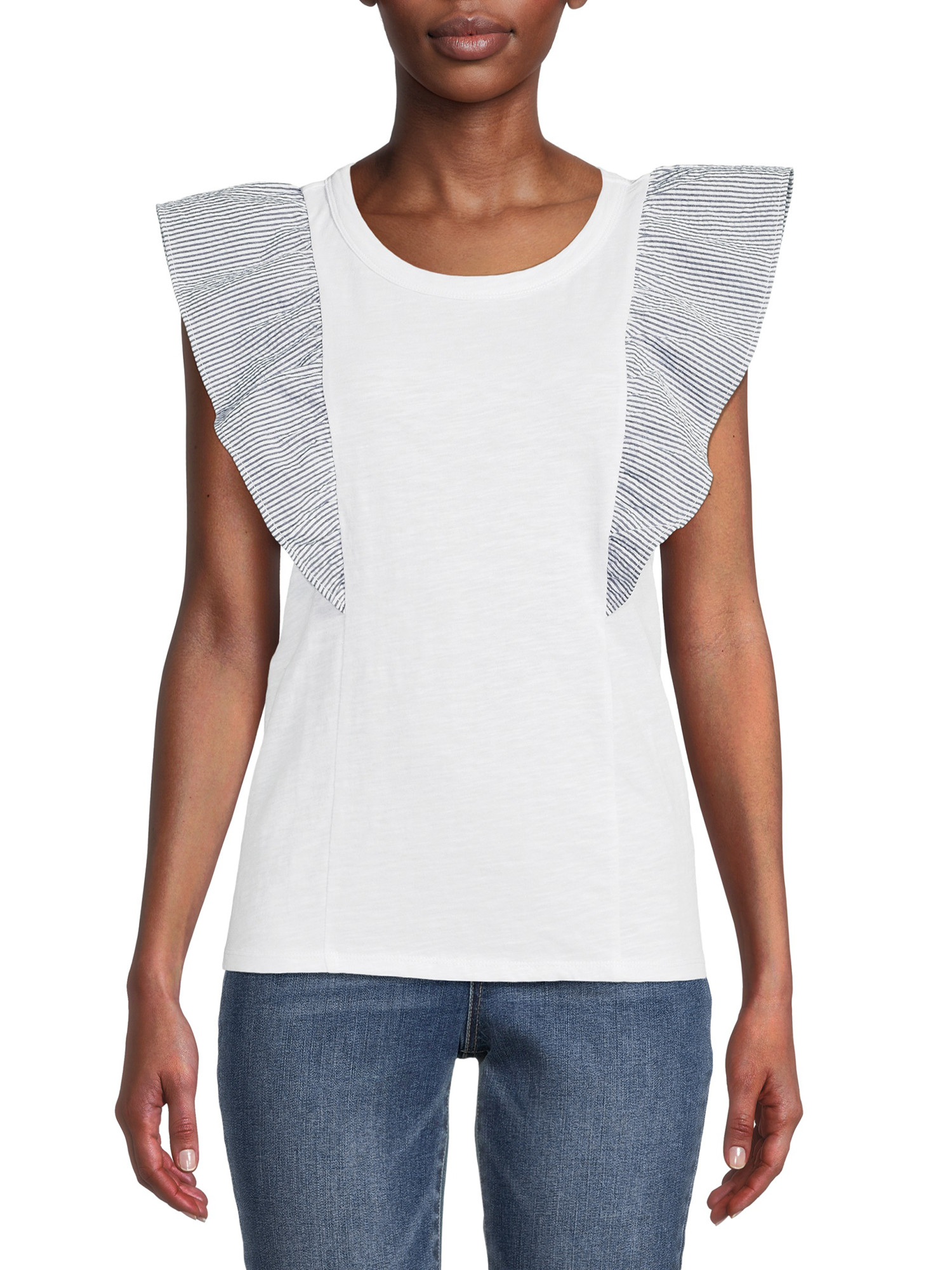 Time and Tru Women's Flutter Sleeve Tank Top | Walmart (US)