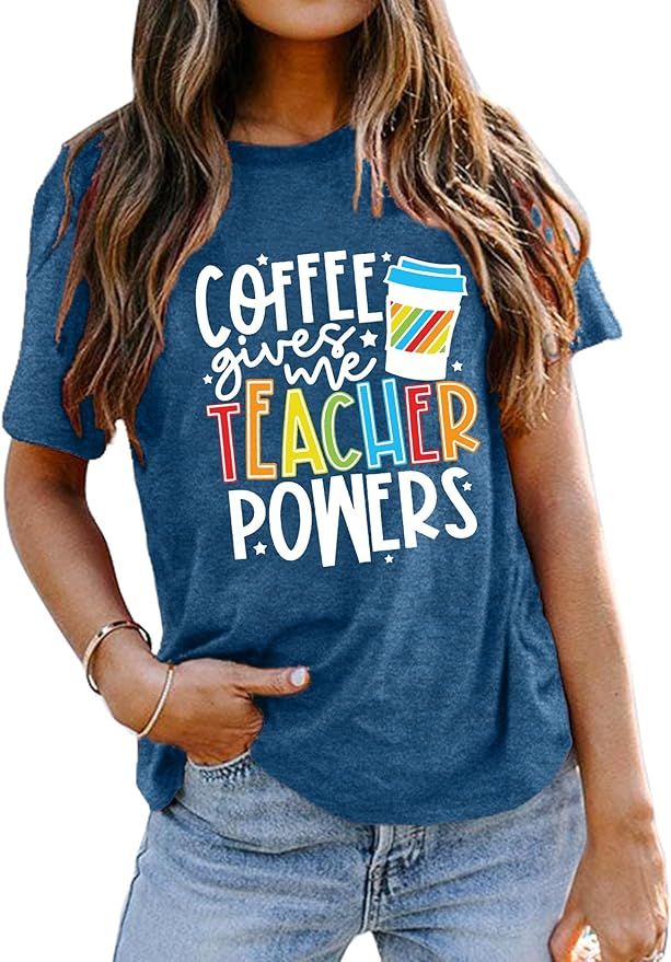 Teacher Shirts Women Teacher Life T-Shirt Funny Teacher Graphic Tee Casual Inspirational Tops | Amazon (US)