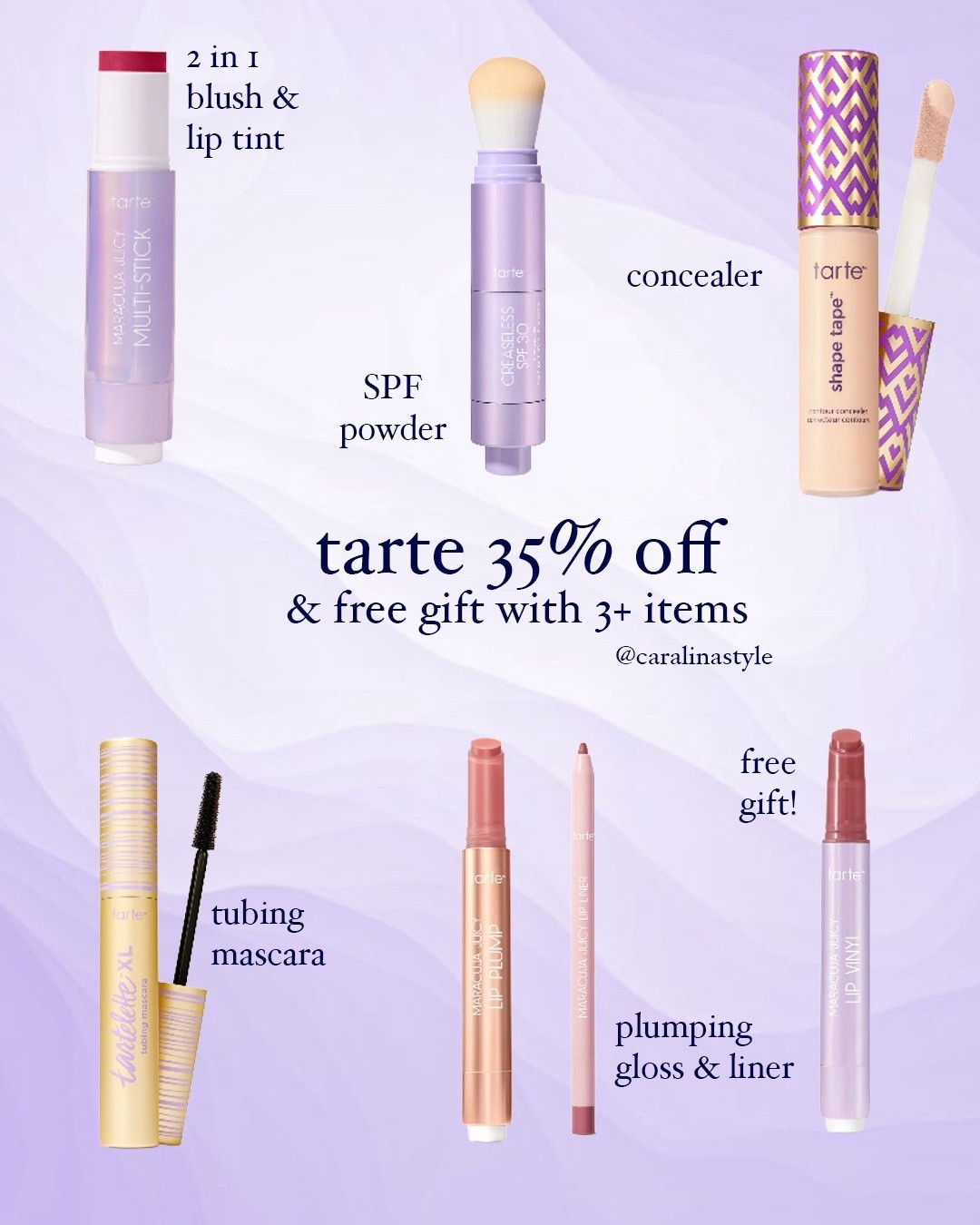 I don’t post much about makeup, but have to share that @Tarte has 35% off and free gift with purchase of 3+ items!
I already have and love the tubing mascara, lip pluming gloss, and cheek/lip multi stick. Just added the concealer, lip liner, SPF powder with this deal. Which gave me the lip gloss for free!

#LTKSaleAlert #LTKBeauty