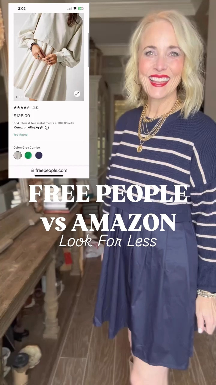 If you love Free People but don’t love the price, I’ve got you covered again!

This Amazon find is another incredible Free People-inspired option, and it’s absolutely perfect for this time of year. It gives you that chic layered look with zero effort. The top is a soft, cozy sweater material that feels so comfy, while the bottom is made of a crisp, poplin fabric that adds the perfect polished touch.

The best part? This dress comes in 11 different color options and patterns! I grabbed a plaid one that I can’t wait to style, but there are so many to choose from—neutral combos, bold colors, and even classic black and white. It’s a great twist on the purple one I shared a while back, and it’s perfect for pairing with booties, sneakers, or even tights as the weather cools down.

And at a fraction of the price of Free People, this dress is such a steal!

Which one would you choose?

#LookForLess 
#AmazonFashionFinds 
#FreePeopleInspired 
#MidlifeStyle
#founditonamazon
#affordablefashion
#laurenoggsgee
#over50style 
#lookalike
#shopltk
#ltkover50
#ltkover40
#outfitinspo 
#lookforless
#getyourcolonoscopy
#ltkfindsunder50 
#ltkgiftguide 
#ltkholiday


#LTKOver40 #LTKFindsUnder50 #LTKWatchNow