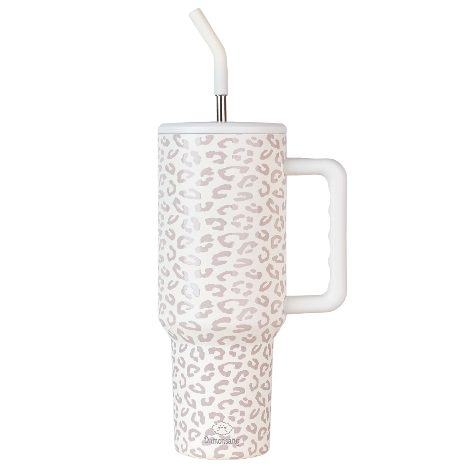 Leopard Print 40 oz Tumbler with Handle Lid and Straw,Insulated Stainless Steel Water Bottle Iced... | Amazon (US)