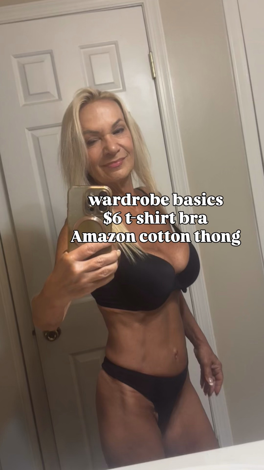 Walmart t-shirt bra $6
Amazon cotton thongs 
Wardrobe staples that help me feel amazing every single day!