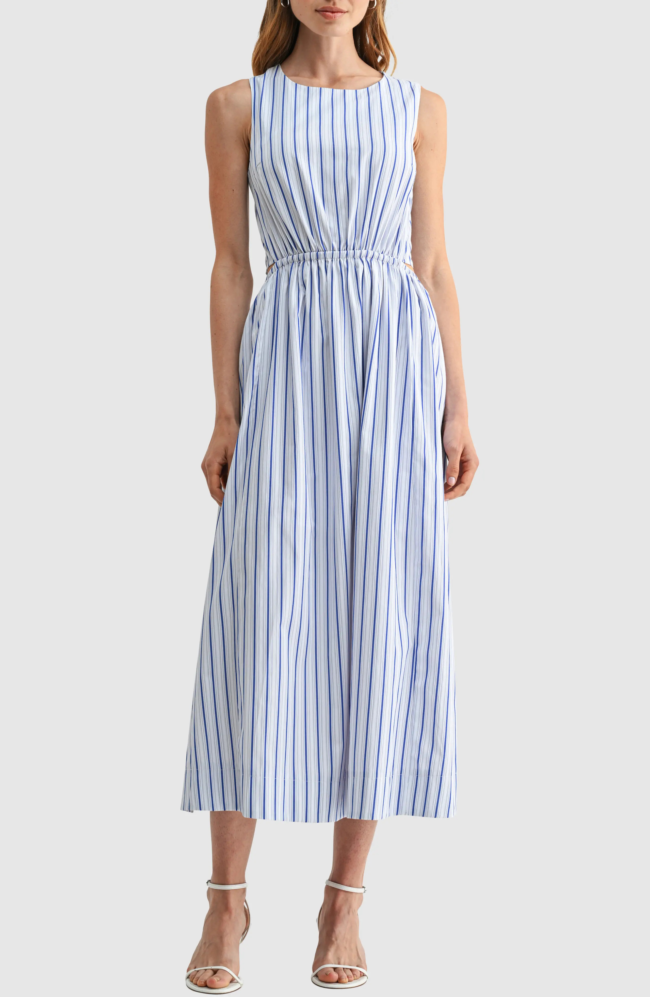 Striped Sleeveless Midi Dress (Women) | Nordstromrack | Nordstrom Rack