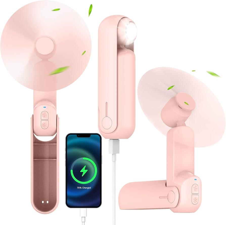 4 IN 1 Portable Handheld Fan,Personal Foldable Cooling Fan, Mini Pocket Fan,Desk Fan,Hand Fan,Fla... | Amazon (US)