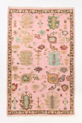 Niantic Hand-Knotted Wool Pink Rug | Anthropologie (US)