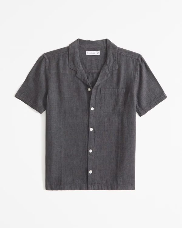 resort short-sleeve linen-blend shirt | Abercrombie & Fitch (US)