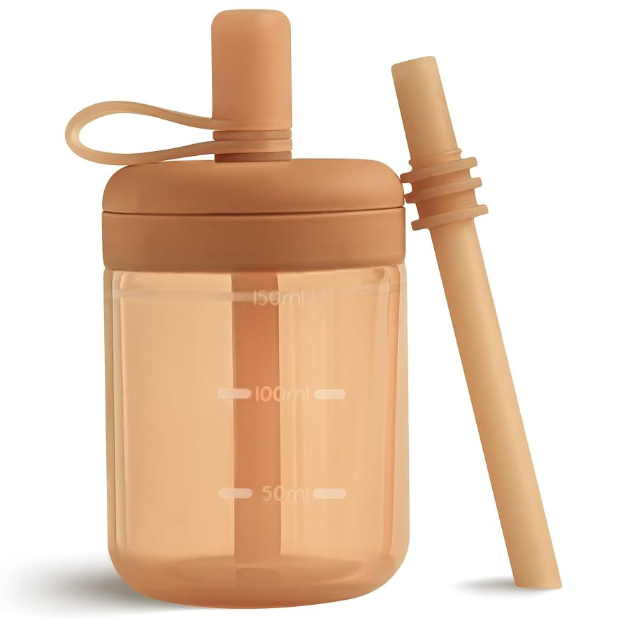 Moonkie Baby Straw cup | Silicone Toddler Sippy Cup Training Cup with Straw Lid | BPA-Free Drop-P... | Amazon (US)