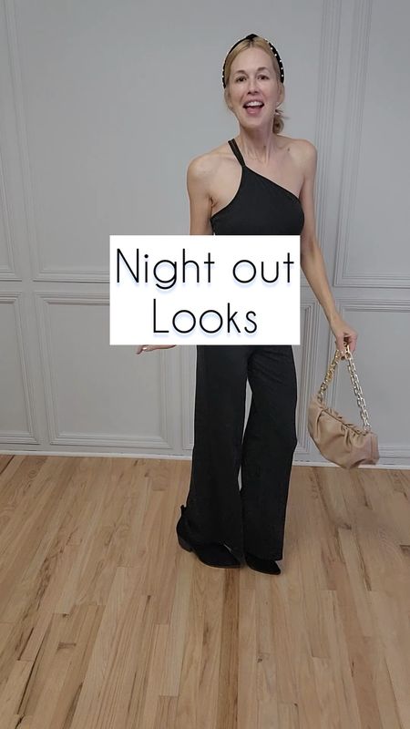 One shoulder jumpsuit, size small (it has stretch) so cute! 
Open back fitted MIDI dress, ribbed knit, size small ❤️ happy dancing 💃 




Something cute happened, all black outfits, monochromatic style, night out looks, date night outfit, cute jumpsuit, little black dress

#LTKstyletip #LTKunder50 #LTKunder100