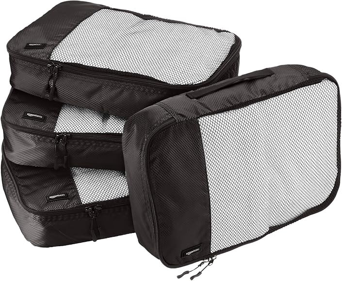 Amazon Basics Packing Cubes with Mesh Top Panel for Ventilation and Double Zipper Pulls - Medium,... | Amazon (UK)